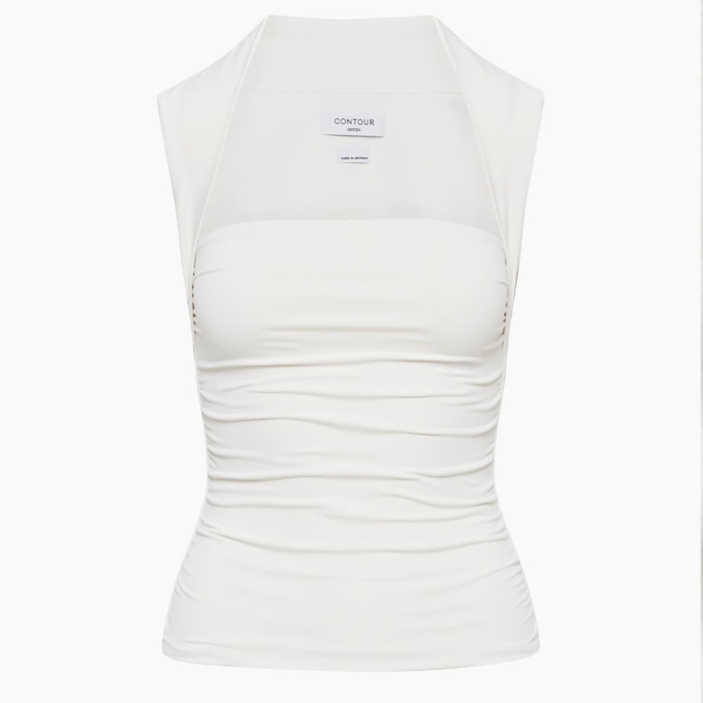 Aritzia contour flourish top Second-skin ruched squareneck tank top M Medium